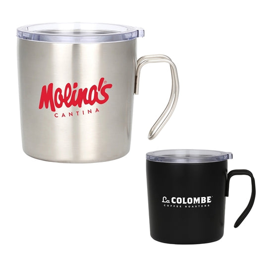 Prospector 12oz. Stainless Steel Mug w/ Clear Lid