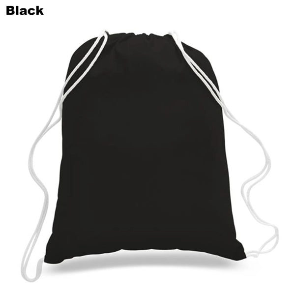 6 oz. Cotton Canvas Drawstring Gym & Sports Travel Backpack
