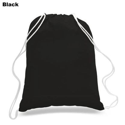 6 oz. Cotton Canvas Drawstring Gym & Sports Travel Backpack