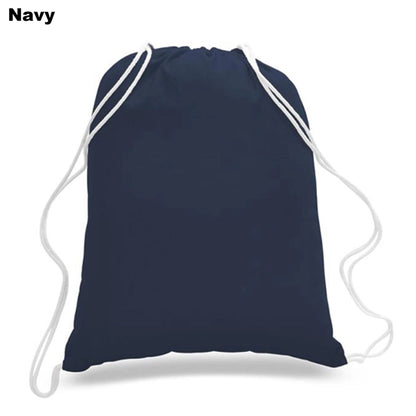 6 oz. Cotton Canvas Drawstring Gym & Sports Travel Backpack