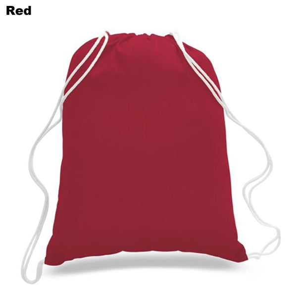 6 oz. Cotton Canvas Drawstring Gym & Sports Travel Backpack