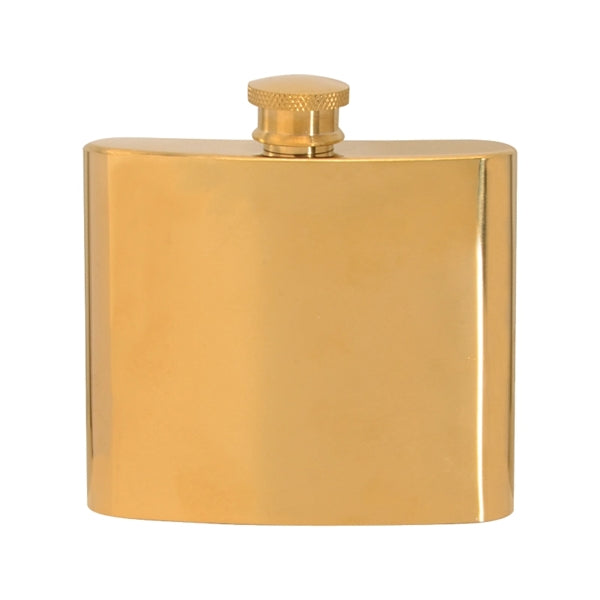5 oz. Stainless Steel Gold Plated Hip Flask