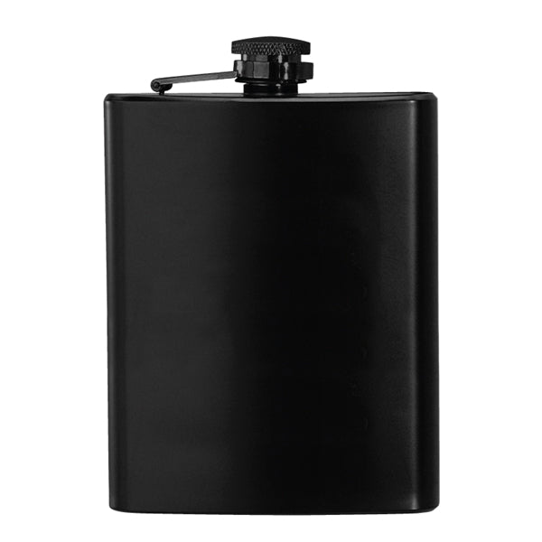 8 oz. Black Stainless Steel Hip Flask