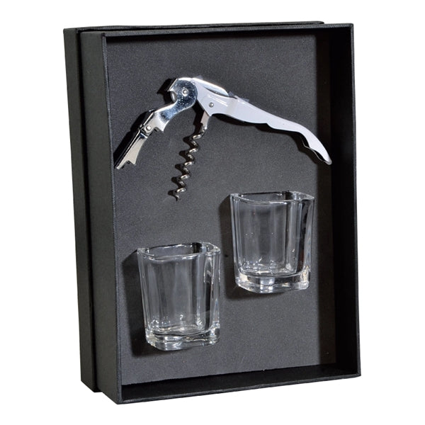 Lachlan Waiter's Corkscrew & Shot Glass Gift Set