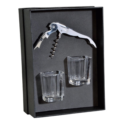 Lachlan Waiter's Corkscrew & Shot Glass Gift Set