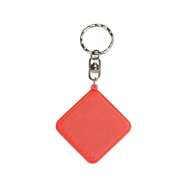 Clearance! Square Diamond Red Reflector Keyring