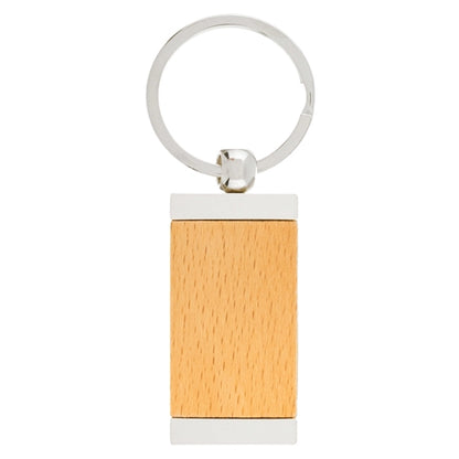 Sterling Silver Plated Bamboo Rectangle Keyring