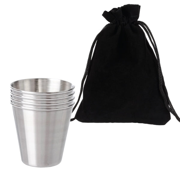 4 Pack 2 oz. Stainless Steel Shot Glass Cups