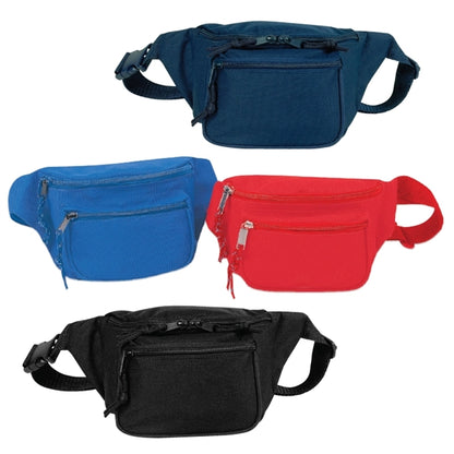 600D Polyester Triple Zipper Fanny Pack