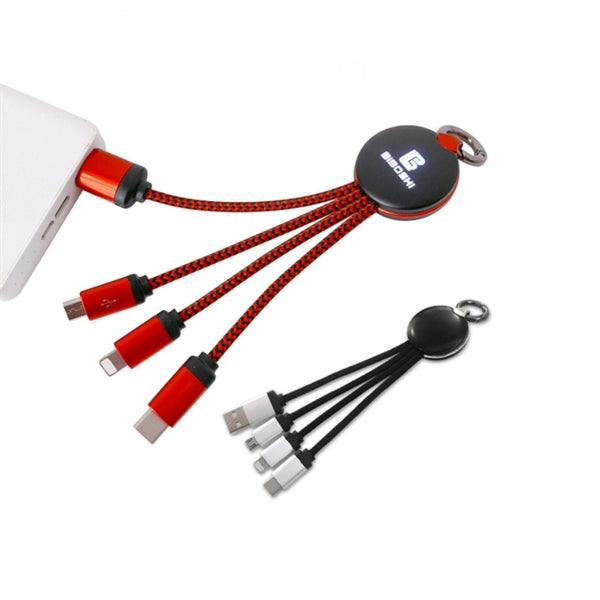 3 in 1 Light Up Charging Cable Keychain