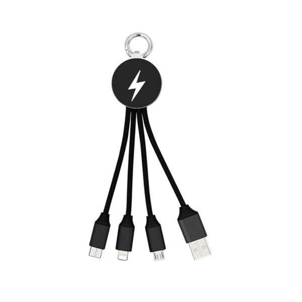 3 in 1 Light Up Charging Cable Keychain