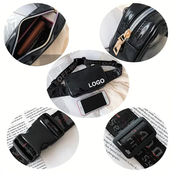 PU Zipper Iridescence Fanny Pack Bag