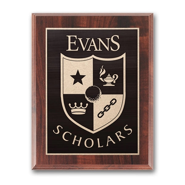 Etch/Antiqued Plaq - Walnut Finish