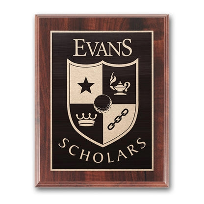 Etch/Antiqued Plaq - Walnut Finish