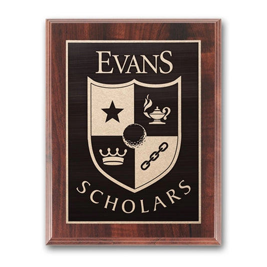 Etch/Antiqued Plaq - Walnut Finish