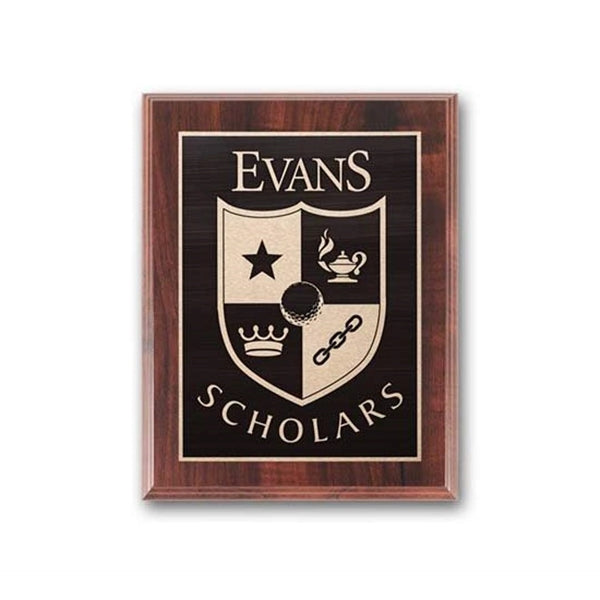 Etch/Antiqued Plaq - Walnut Finish