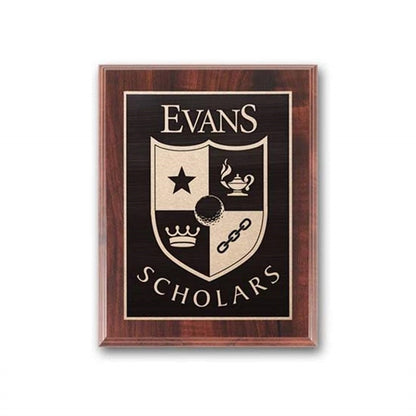 Etch/Antiqued Plaq - Walnut Finish