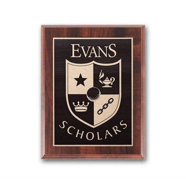 Etch/Antiqued Plaq - Walnut Finish