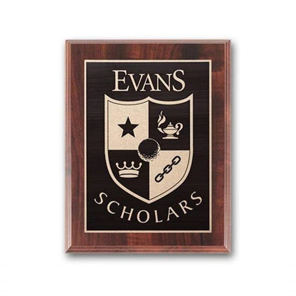 Etch/Antiqued Plaq - Walnut Finish
