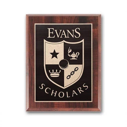 Etch/Antiqued Plaq - Walnut Finish
