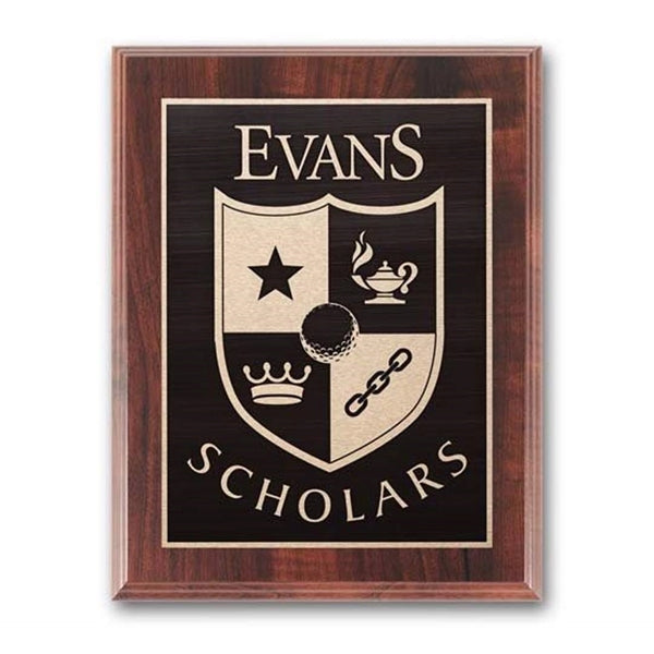 Etch/Antiqued Plaq - Walnut Finish