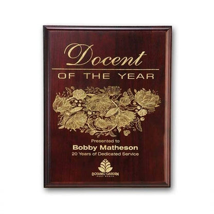 Laser Engraved Plaq - Mahogany