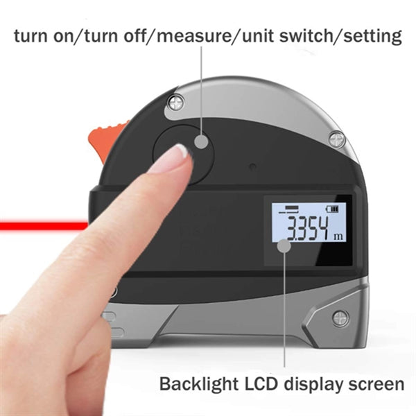 2 in 1 Rechargable Lasers Distance Tape Measure