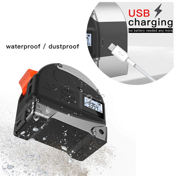 2 in 1 Rechargable Lasers Distance Tape Measure