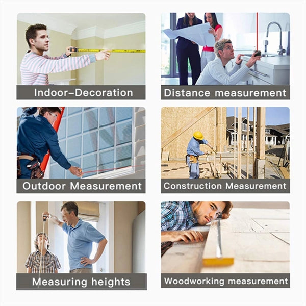 2 in 1 Rechargable Lasers Distance Tape Measure
