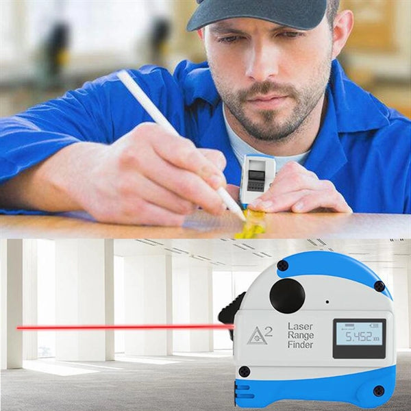 2 in 1 Rechargable Lasers Distance Tape Measure