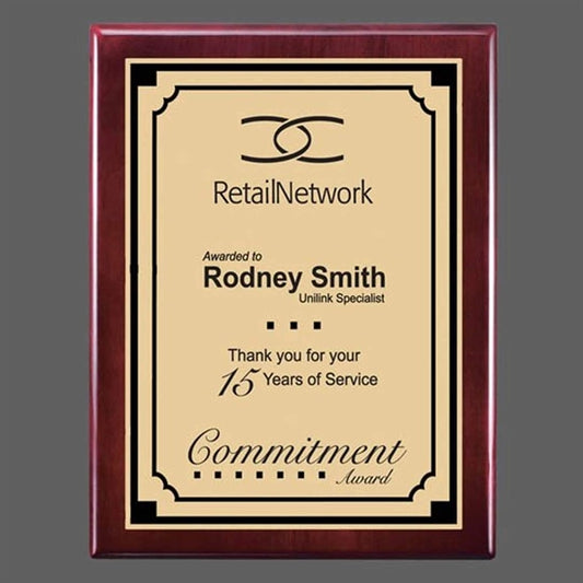 Oakleigh/Everett Plaque - Rosewood/Satin Gold
