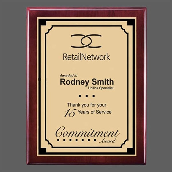 Oakleigh/Everett Plaque - Rosewood/Satin Gold