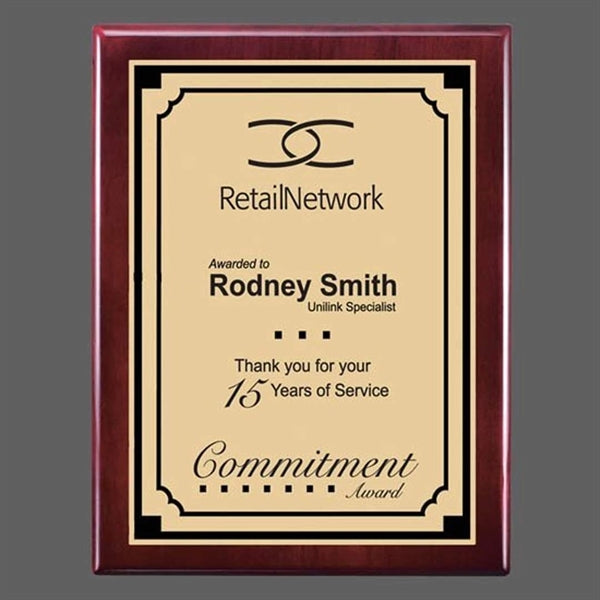 Oakleigh/Everett Plaque - Rosewood/Satin Gold
