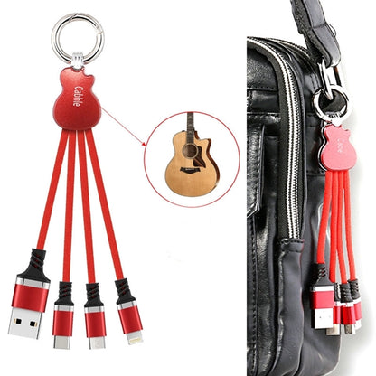 Guitar Shaped  Flashing 3 in 1 Charging Cable