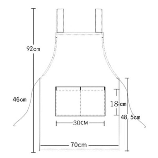 Solid Color Shoulder Strap Apron