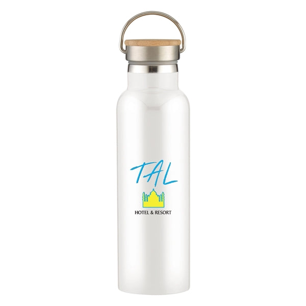 21 Oz. Liberty Stainless Steel Bottle With Wood Lid