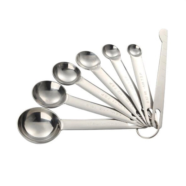 Set of 7 Stainless Steel Measuring Spoons