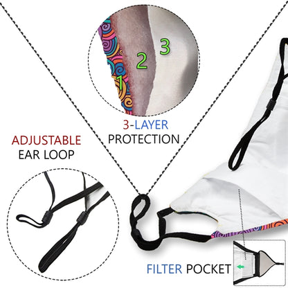 RUSH 3-Layer Face Mask w/Full Color Sublimation
