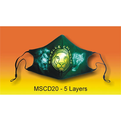 5 Layer Full Color Face Mask w/ Adjustable Ear Loop