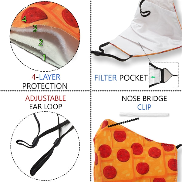 4-Layer Adjustable Full Color Cotton Safety Face Mask