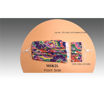 2 Layer Cotton Face Mask w/ Full Color Imprint & Adjuster