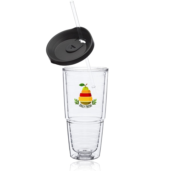 24 oz Double Wall Acrylic Tumbler w/ Custom Logo Spill Proof