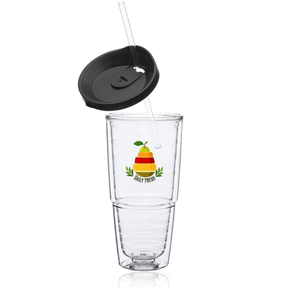 24 oz Double Wall Acrylic Tumbler w/ Custom Logo Spill Proof