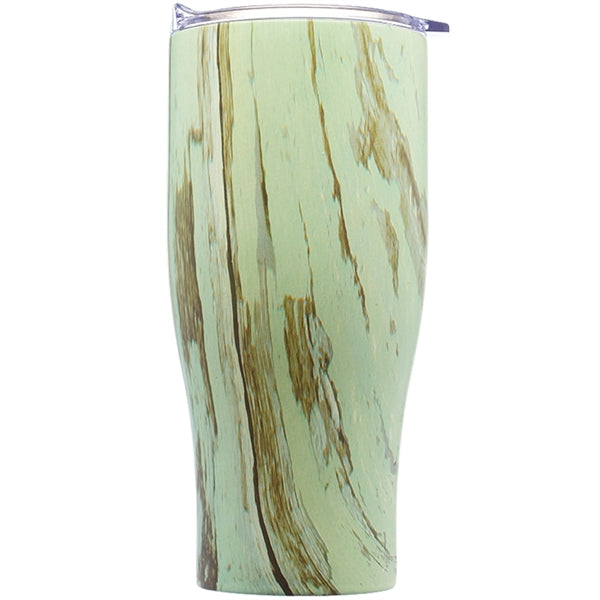 27 Oz Striped Steel Tumbler w/ Clear Push Lid & EVA Pad