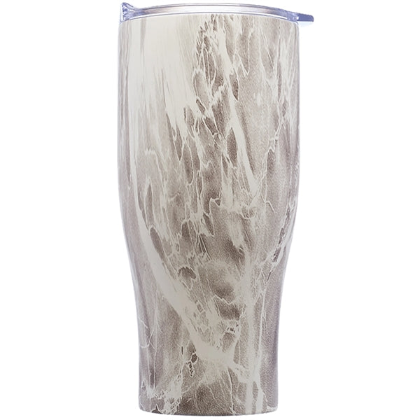 27 Oz Striped Steel Tumbler w/ Clear Push Lid & EVA Pad