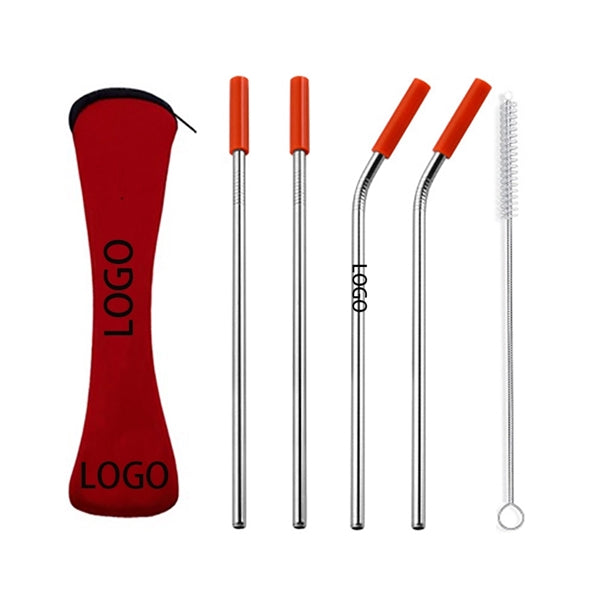Stainless Steel Drinking Straw Set with Zipper bag