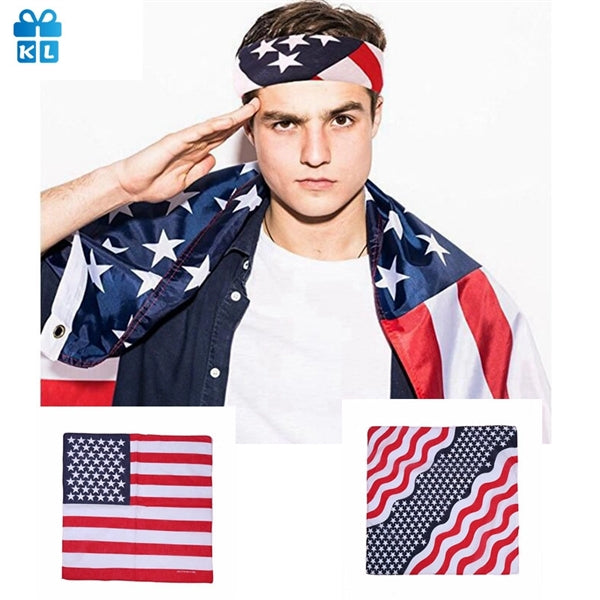 American Flag Independence Day  Bandana Square Scarf