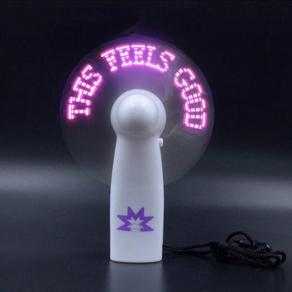 Handheld LED Light Up Glow Fan with Lanyard