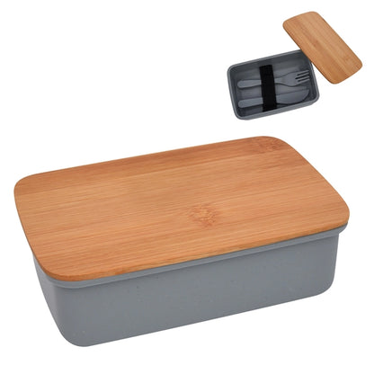 Wheat Lunch Set With Bamboo Lid