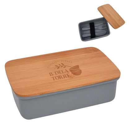 Wheat Lunch Set With Bamboo Lid